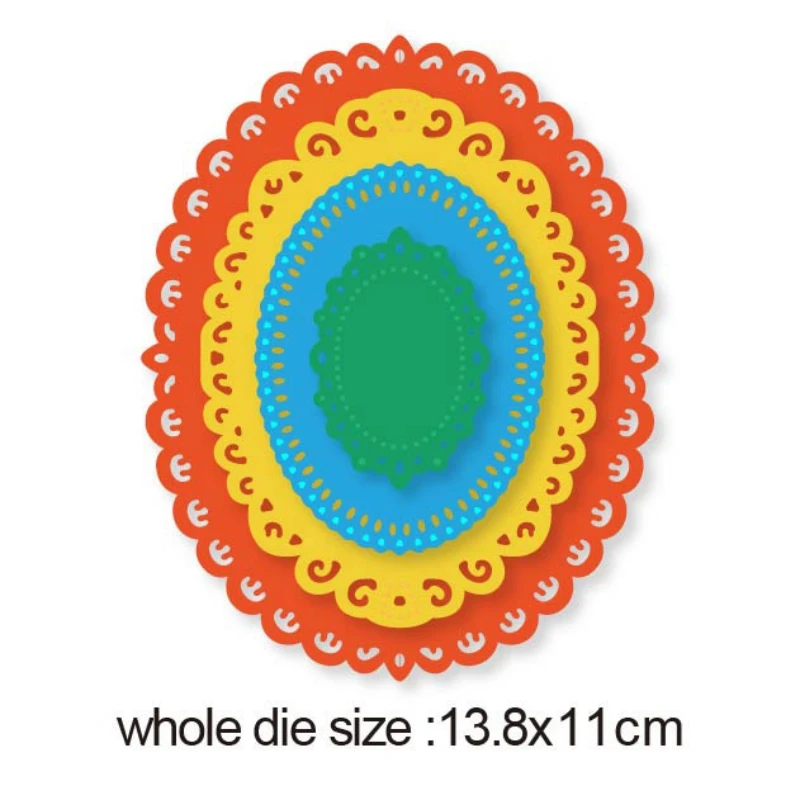 Металлические Вырубные штампы форма для вырезания овальная рамка фоновое