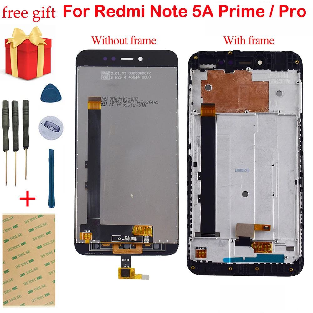 Для Xiaomi Redmi Примечание 5A Prime/Pro LCD сенсорный датчик экрана в сборе рамка для экран