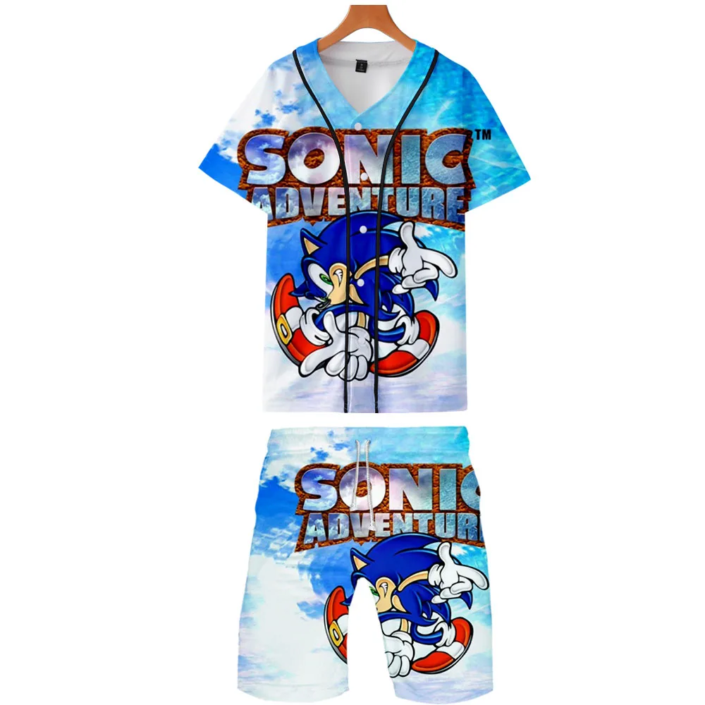 Новинка летний комплект из двух предметов с объемным принтом Ежик Соник