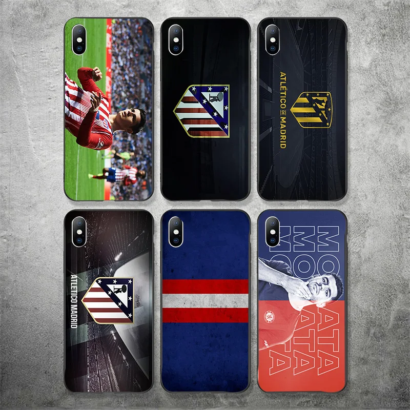 Чехол для телефона Morata i Phone Case Атлетико Мадрид FC DIY черный мягкий Уретановый