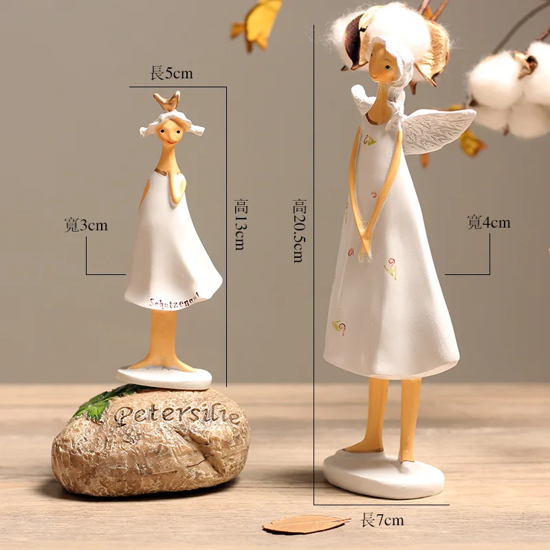 Красивый ангел мать и дочь смола статуя с крыльями домашний декор сладкий эльф