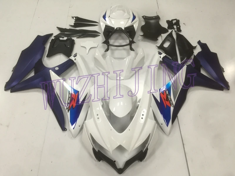 Пластиковые обтекатели GSXR 750 2009 кузов GSXR600 09 10 Белый Синий Abs обтекатель GSX-R750 2008-2010 K8