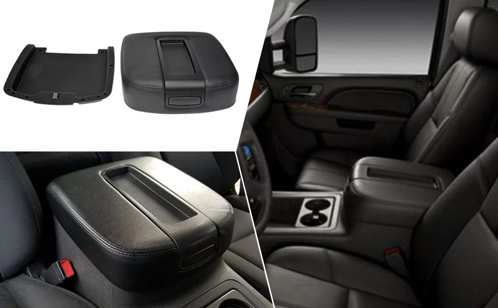 LidH-Black Пикап центральной консоли крышка подлокотника крышка комплект для 2007- GMC Sierra Yukon XL 1500 2500 Chevy Avalanche Silverado Suburban - Название цвета: LidH-Black