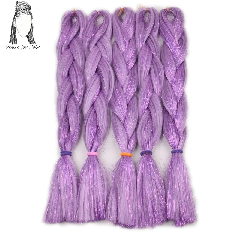 tinsel mix 2403 Desire for hair 24 дюйма 100 г bling Блестки для волос mix большие синтетические косы плетение волос для наращивания - Цвет: tinsel mix 2403