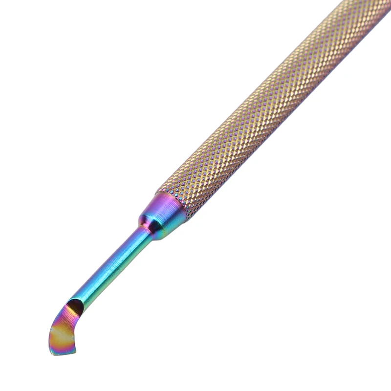 Двухсторонний толкатель для кутикулы Хамелеон ногтей Радужный инструмент из