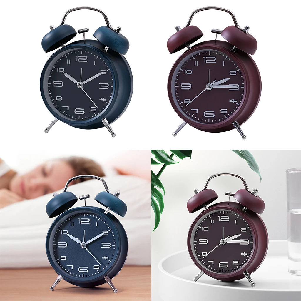 Keywind колокольчик будильник металлическая матовая поверхность высокая яркость