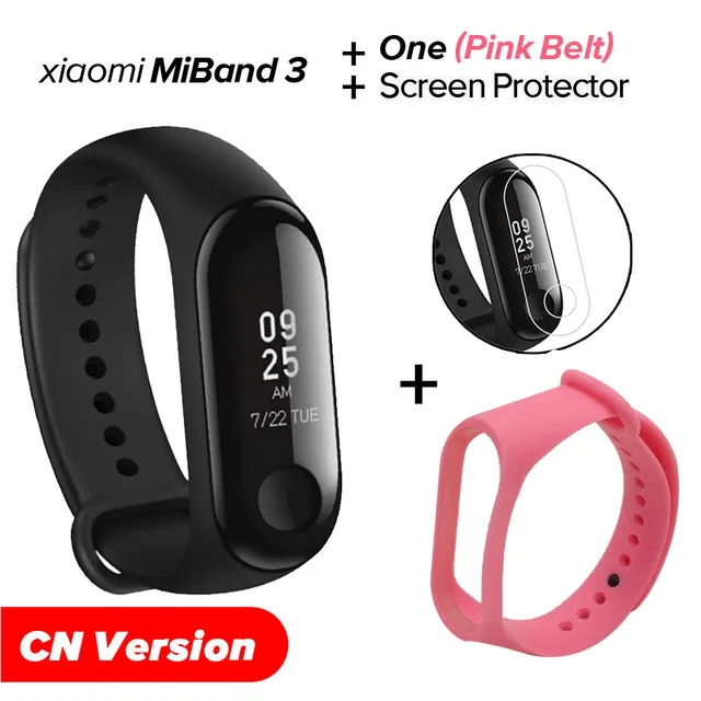 CN Pink N Film Xiao mi Band 3 mi band 3 фитнес-трекер пульсометр 0,78 ''OLED дисплей Bluetooth 4,2 для Android IOS - Цвет: CN Pink N Film