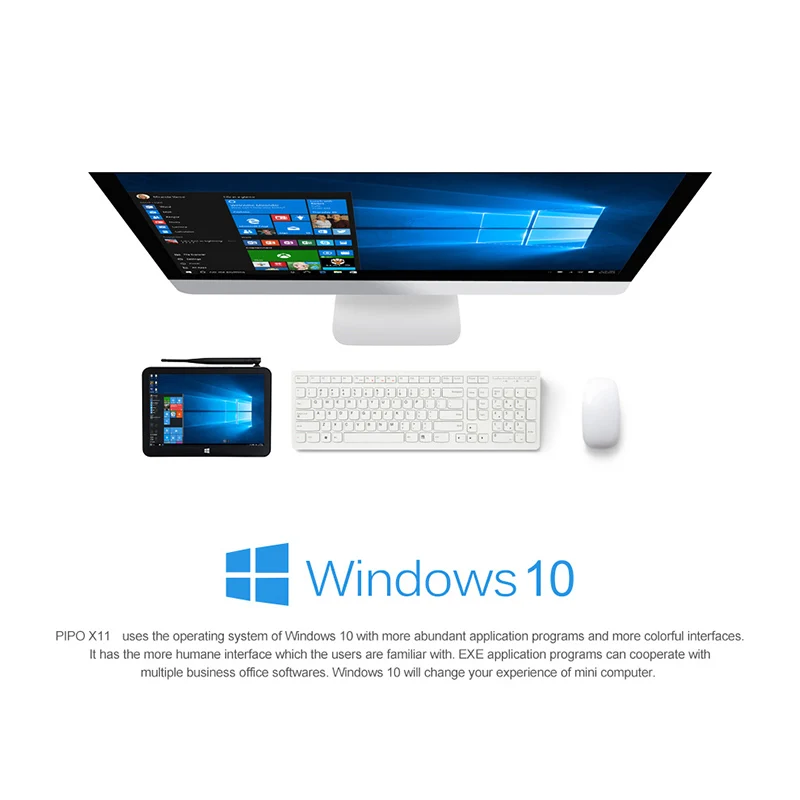 PiPO X11 Мини ПК 8,9 дюймов 1920x1200 пресс-экран Windows10 OSI ntel Cherry Trail Z8350 2 ГБ/32 ГБ Смарт ТВ приставка Bluetooth 4,0 HD Me