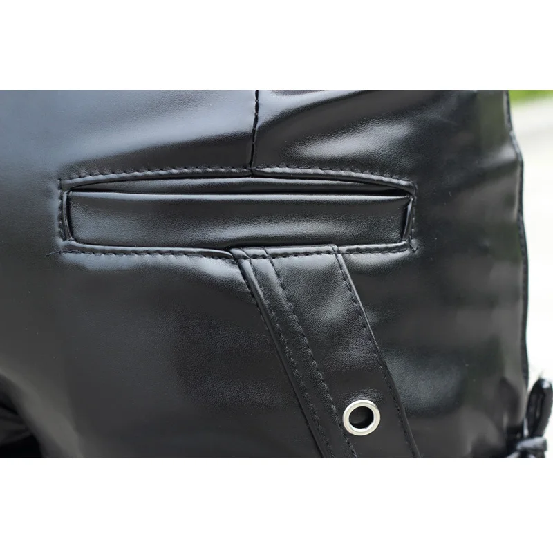 Новые мужские модные повседневные кожаные брюки корейские локомотив