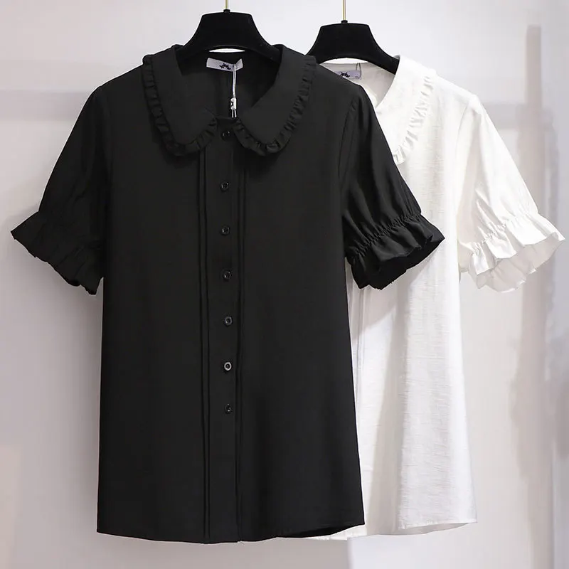 Женская блузка с коротким рукавом размера плюс 6XL 5XL 4XL 3XL|Блузки| |