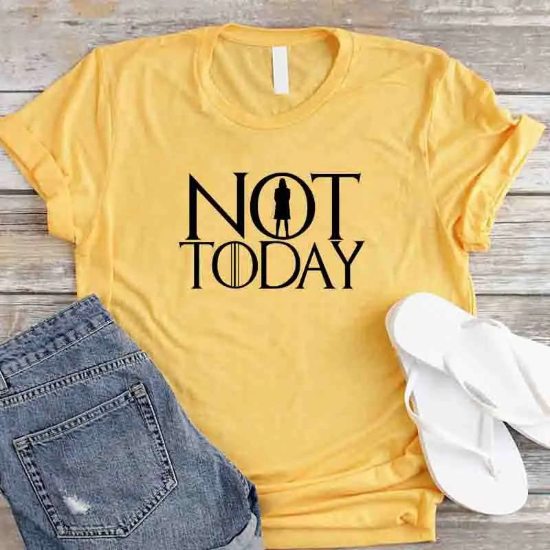 

100% Pure Cotton T Shirt Not Today Letter Print Women Short Sleeve O Neck Loose Tshirt Summer Causal Tee Shirt Tops
