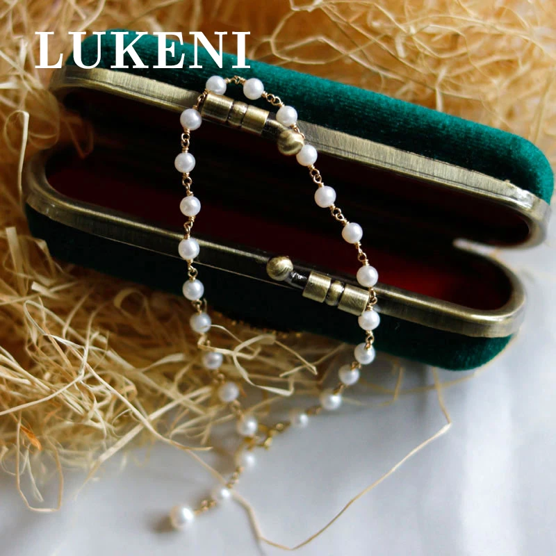 

Exquisite Natural Freshwater Glare Near Round 14K Gold filled Cute Pearl Bracelet Ladies Exquisite Dinner Jewelry Female Gift