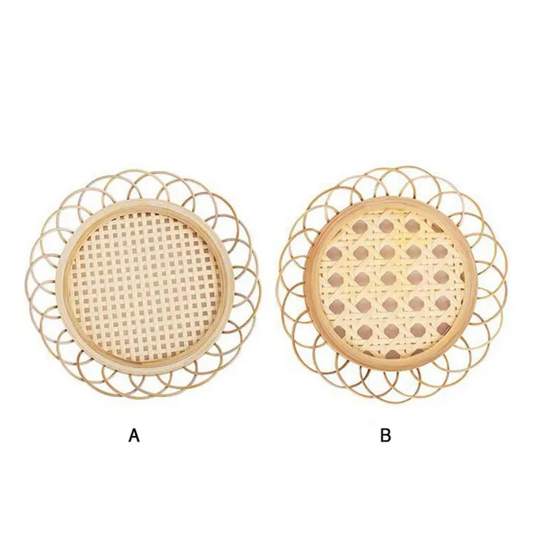 

Tea Trays For Decoration Holder Coaster Bamboo Woven Saucer Handmade Bamboo Coasters Cup Holder Pot Pad Tea Mat Dropshipping