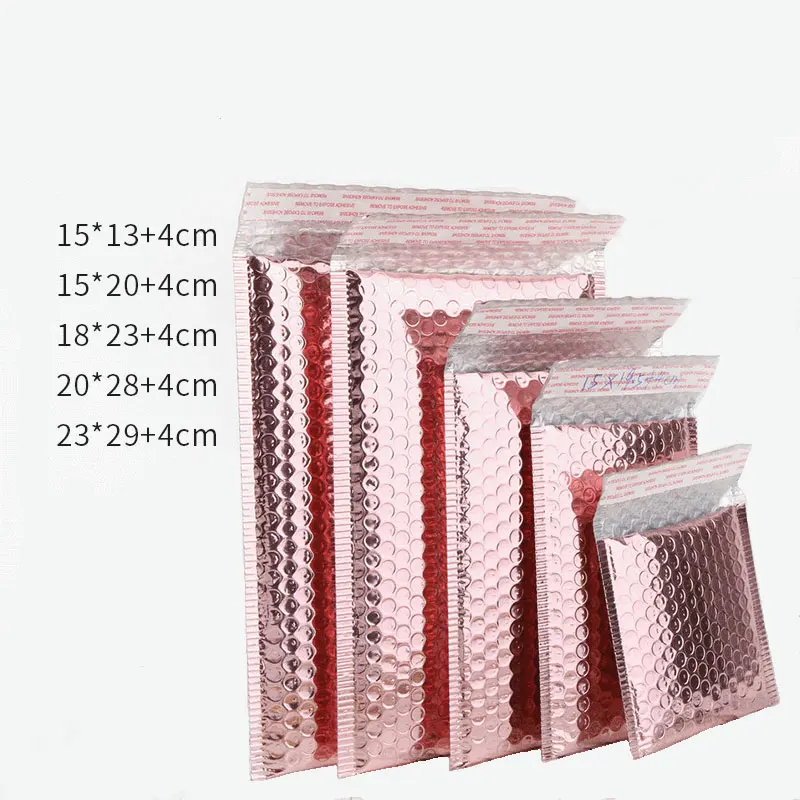 20 см алюминиевая пленка цвета розового золота пузырчатая сумка