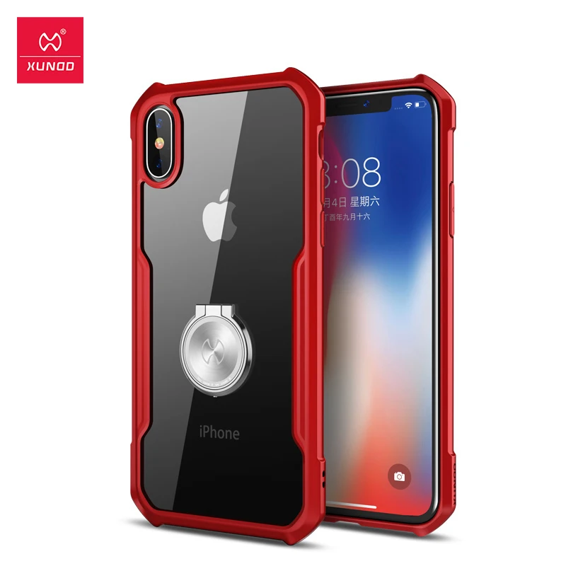 Red With Ring Для Apple Iphone X XS XR Max чехол Прозрачная мягкая прозрачная защита, подушка безопасности Чехол Подушка безопасности Бампер Дизайн Shookproof бизнес Xundd - Цвет: Red With Ring