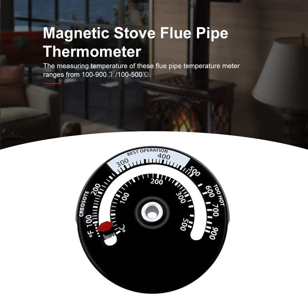 

Magnetic Stove Flue Thermometer Stove Burn Indicator Heater Temperature Gauge Wood burner Stove Pipe Fan Thermometer