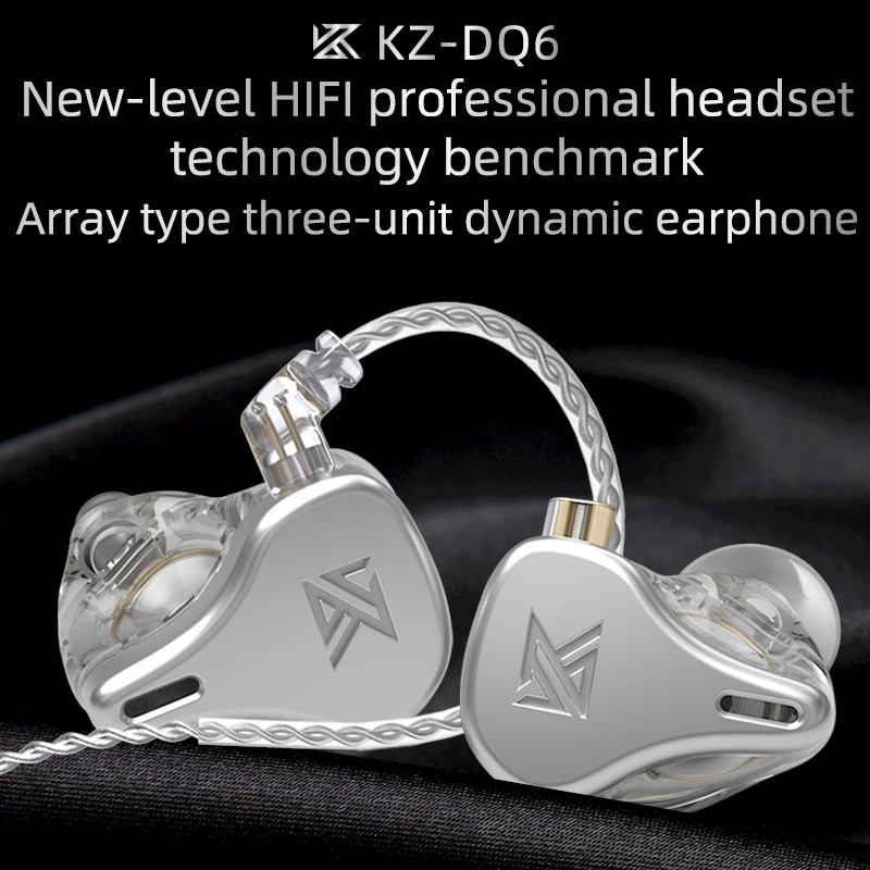 

KZ DQ6 3DD Dynamic Driver Earphone Bass HIFI Earbuds In-Ear Monitor Noise Cancelling Music Sport Earphones