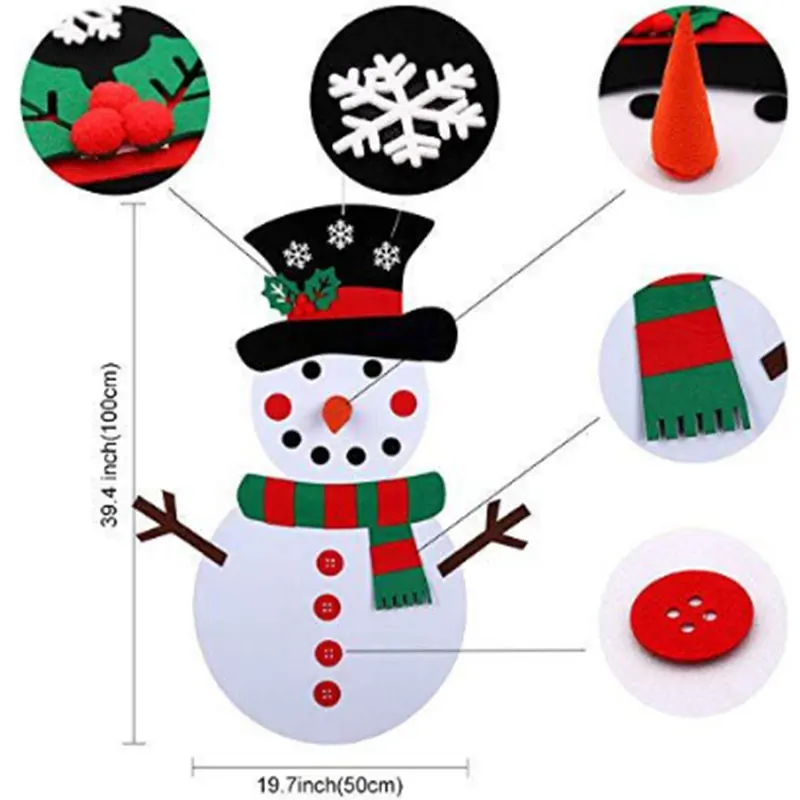 Рождественский войлочный снеговик DIY рождественский подарок для детей подвесные