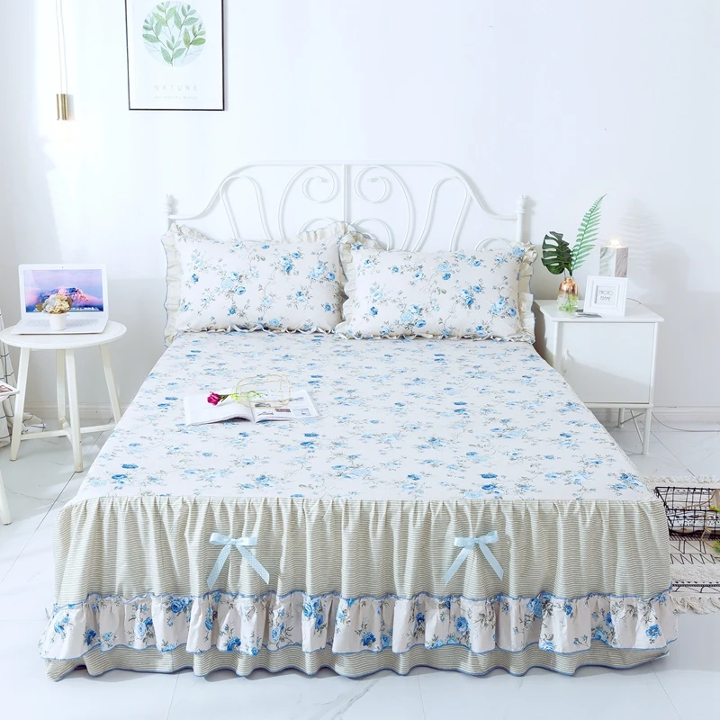 Комплект постельного белья из 100% хлопка с наволочкой и бантом|Покрывало| |