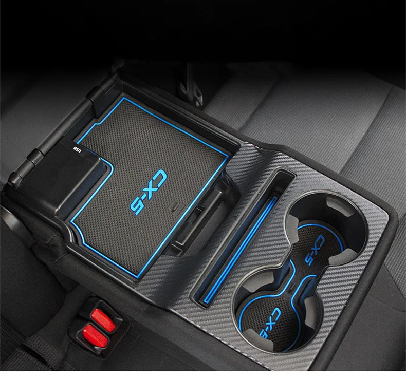 

For Mazda CX-5 CX 5 CX5 2017 2018 New Gate Slot Pad Non-slip Cup Mats Anti Slip Door Groove Mat Interior Car Styling Accessories