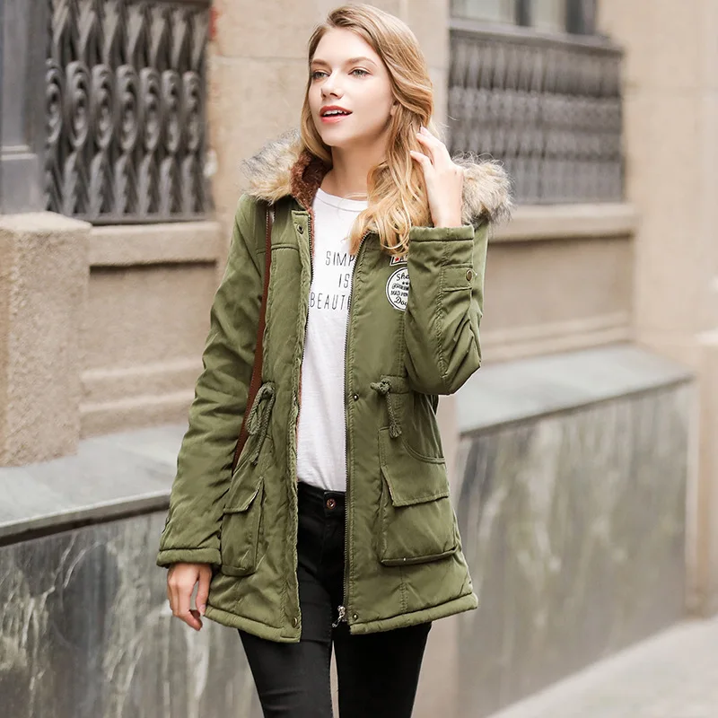 

Section Girl Warm Winter Jackets Snow Coat Jacket Female Winter Degree Women's Parkas Coats Hooded Fur Collar Thick