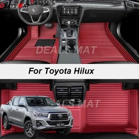 Custom 5 Seats Leather Luxury Auto Car Mats With Pockets Floor Carpet Rugs For Toyota Hilux 2015 2016 2017 2018 2019 accessories