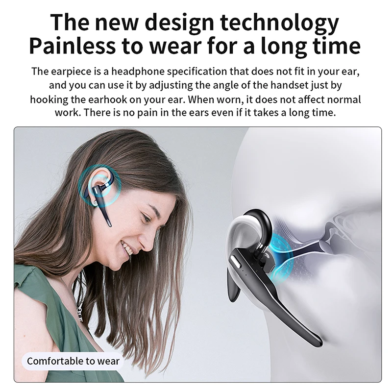 Bluetooth-гарнитура Беспроводная V5.0 наушники Hands-Free со встроенным микрофоном для