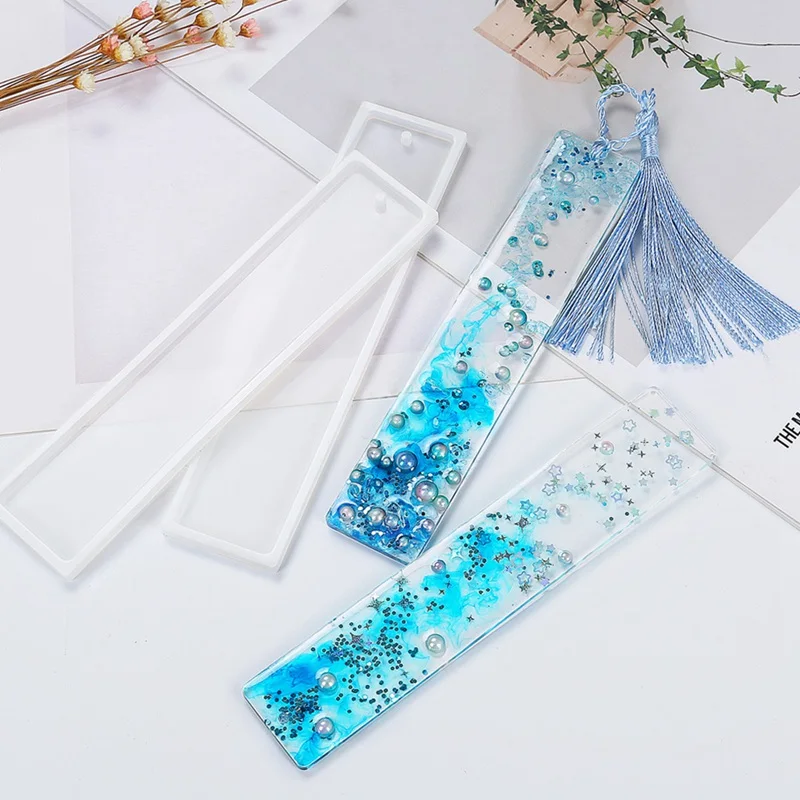 

Rectangular Crystal Epoxy Blank Bookmark Mould - Bookmark Silicone Mould