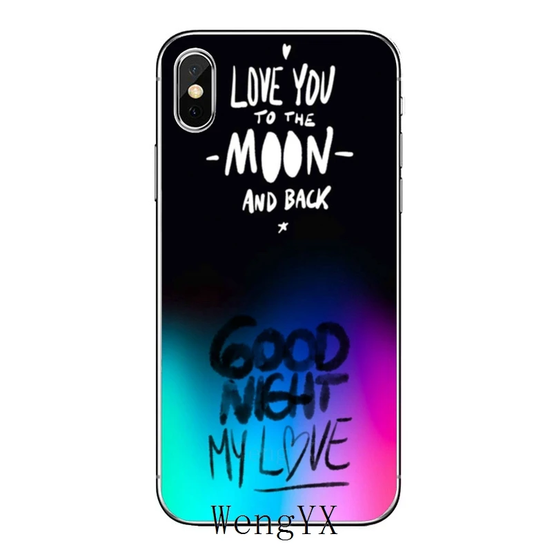 С надписью «I Love You To The Moon And Back(для iPhone 11 pro XR X XS Max 8 7 6s plus SE 5S 5c iPod Touch 5 6 Чехол - Цвет: Moon-And-Back-A-08
