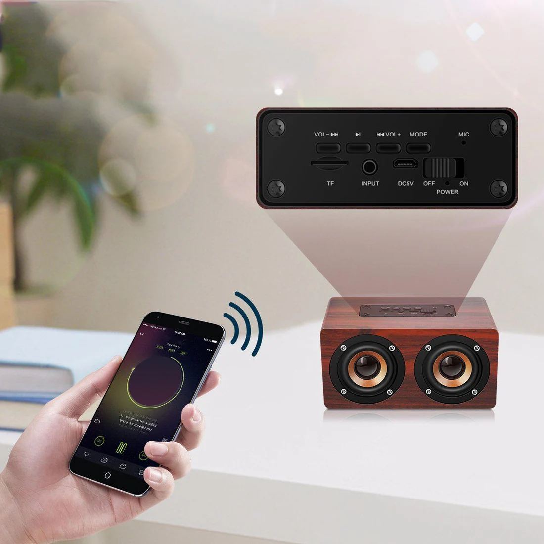 Bluetooth динамик деревянный беспроводной портативный hifi ударный бас динамик Boombox Buetoot для iPhone для samsung для Xiaomi