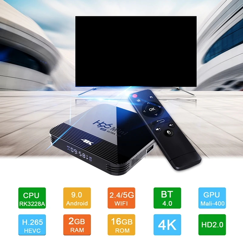 

H96 Mini H8 for Android 9.0 Smart TV Box 2GB 16GB 2.4G 5G Wifi Smart HD Set-Top Box Media Player