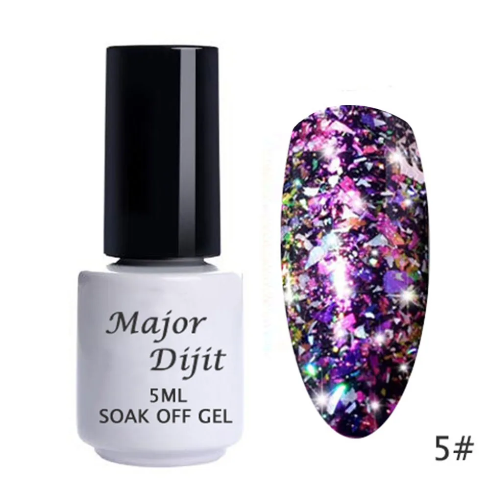 5 Galary Flake гель лак с блеском для ногтей алюминиевый хлопья гвоздь лак Galary Holo порошки лак для ногтей с блестками DIY маникюрная основа масло - Цвет: 5