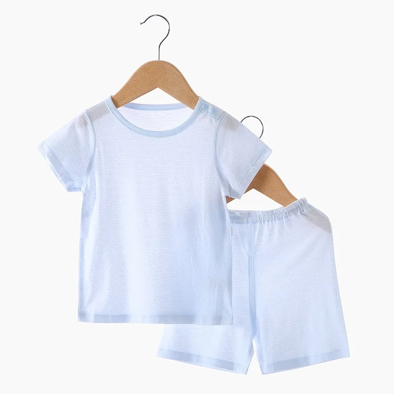 Детский комплект нижнего белья Летний Новый Мужской и Женский дышащий костюм из