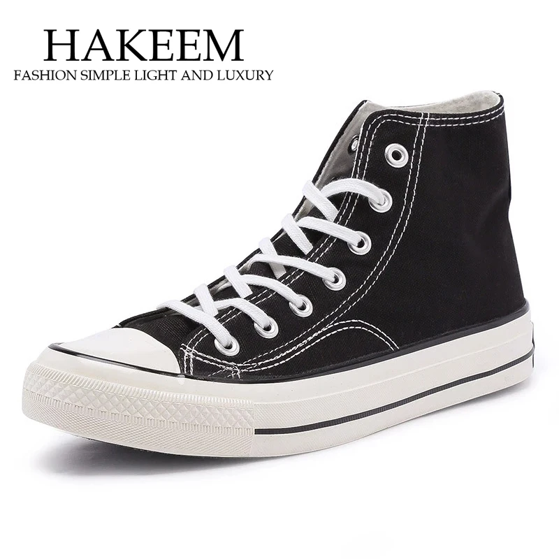 Кеды мужские с вулканизированной подошвой модные однотонные холщовые кроссовки