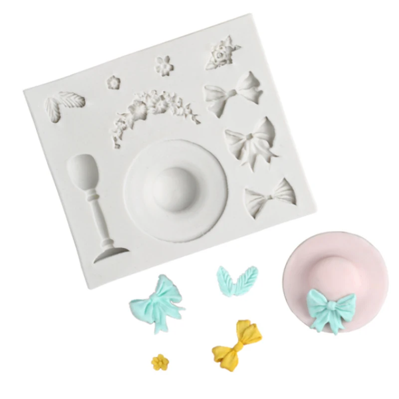 Силиконовые формы в виде банта и шляпы для украшения тортов искусственные