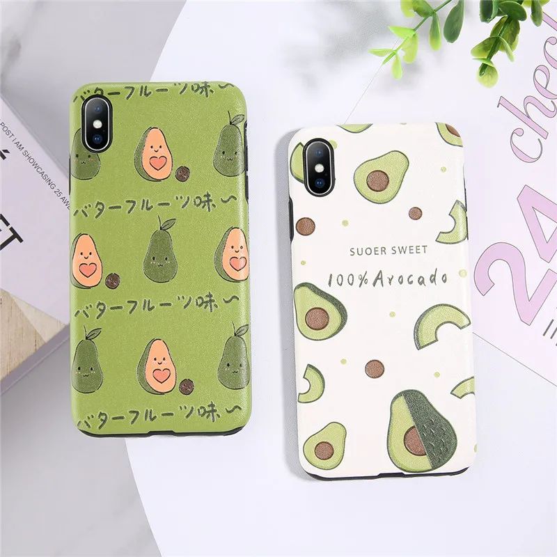 Lovebay Pink Peach Green Avocado Fruits Soft TPU Phone Case For iPhone X XS Max XR 7 8 6 6S Plus Coque Cute Silicone Back Cover |