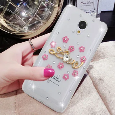 С украшением в виде кристаллов с цветами из стразов чехол для телефона samsung Galaxy J6