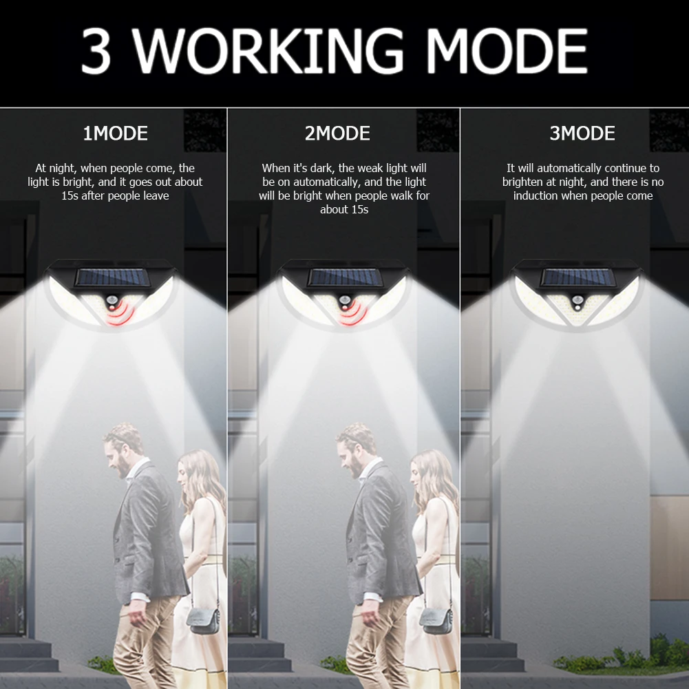 

Solar Human Motion Sensor Outdoor Wall Light Waterproof Garden Street Lamp