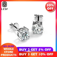 lesf moissanite diamond earrings 925 sterling silver round 0 5 ct women classic anniversarv gift