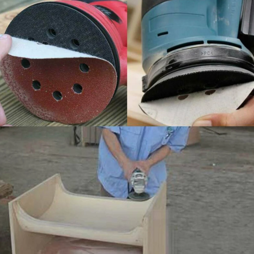 

100PCS 5Inch 125mm Round Sandpaper Eight Hole Disk Sand Sheets Grit 40-240 Hook and Loop Sanding Disc Polish Abrasive Tools