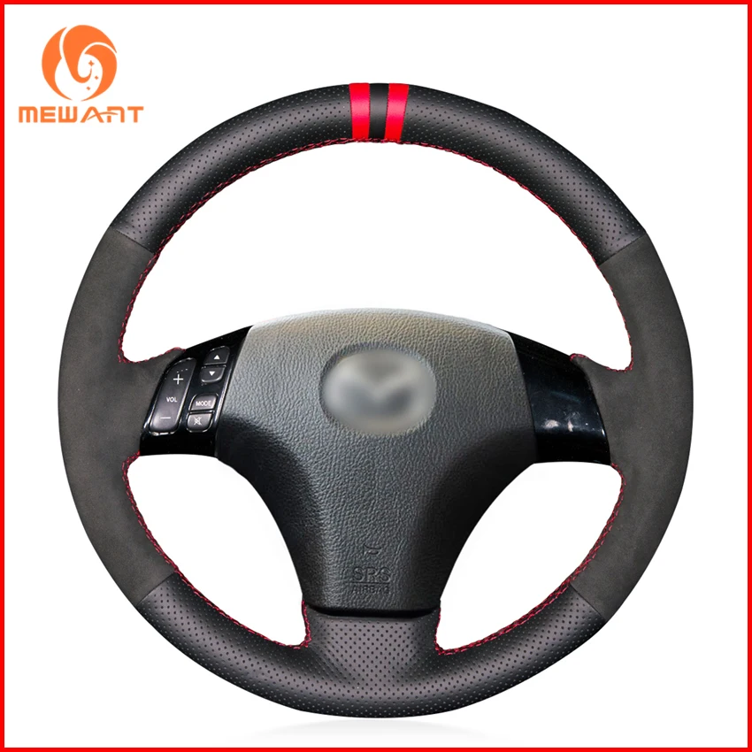 Чехол на руль MEWANT из черной натуральной замши для Mazda 3 Axela 2003-2009 5 2004-2010 6 Atenza 2004-2008 |