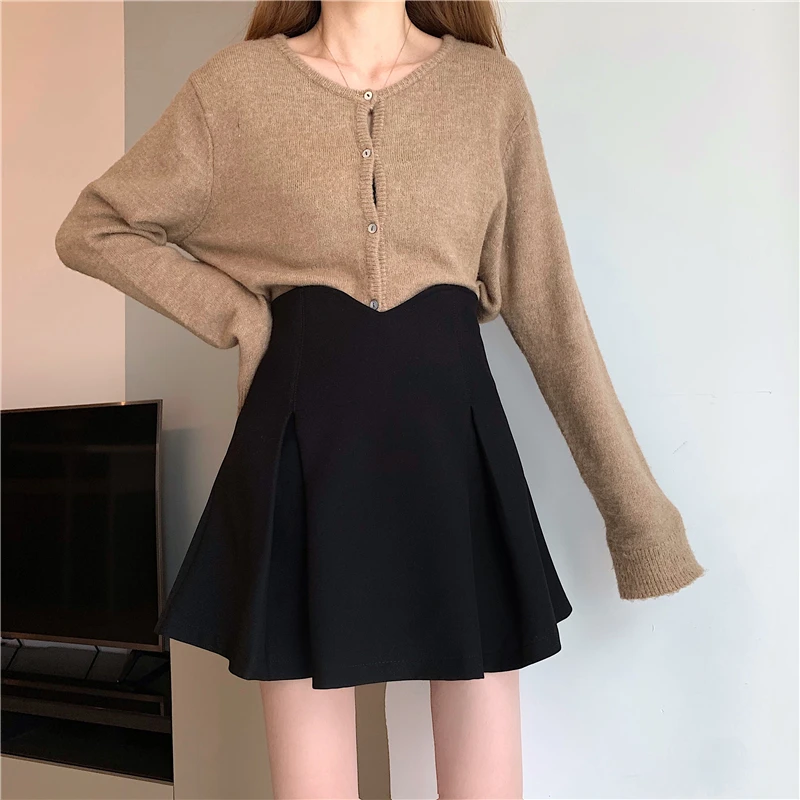 

Korean version of the 2020 new design skirt, high waist, thin, explosive A-line skirt, short skirt, female mini skirts