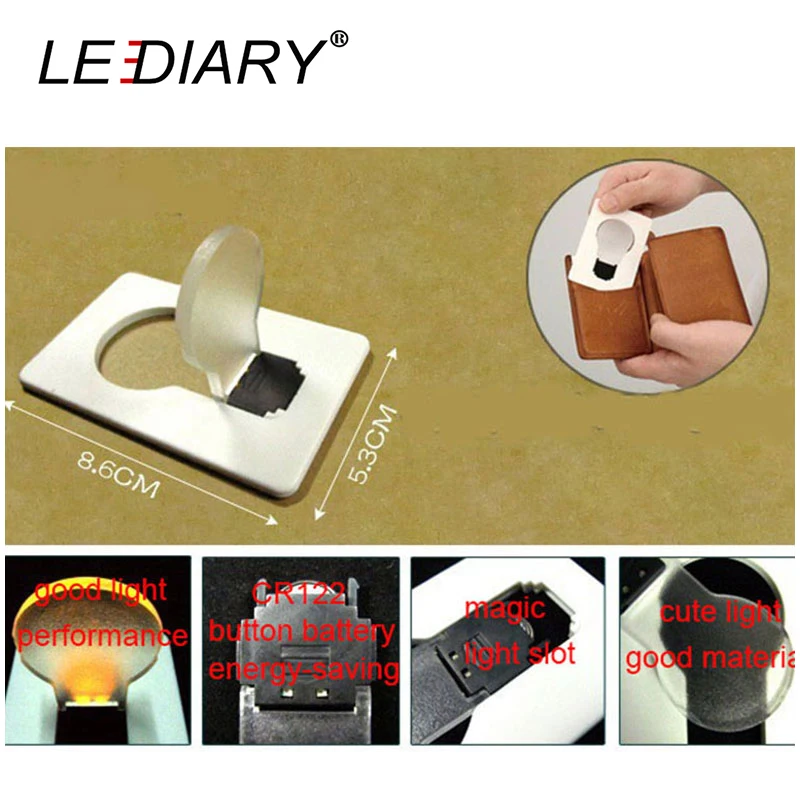 LEDIARY 10 шт. хит продаж портативная Светодиодная лампа для карт/мини в форме