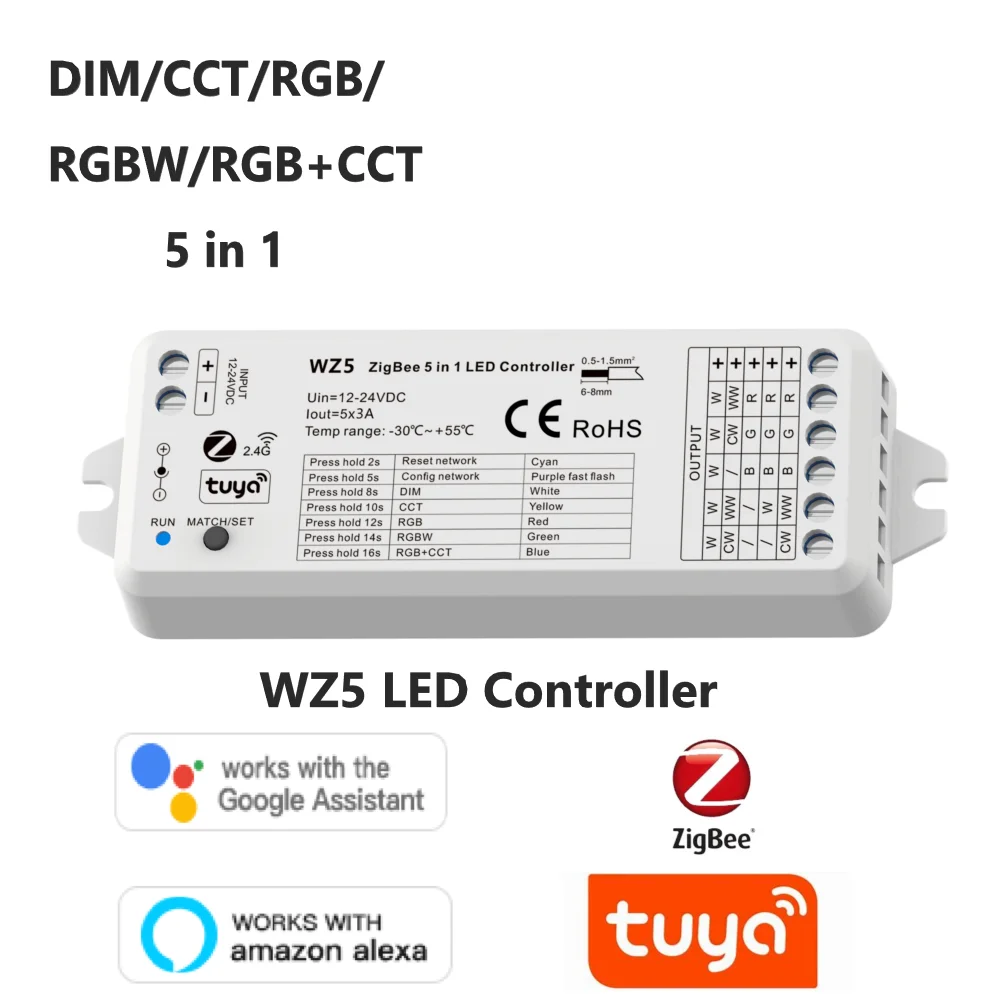 

WZ5 TUYA Zigbee RGB-контроллер для LED ленты