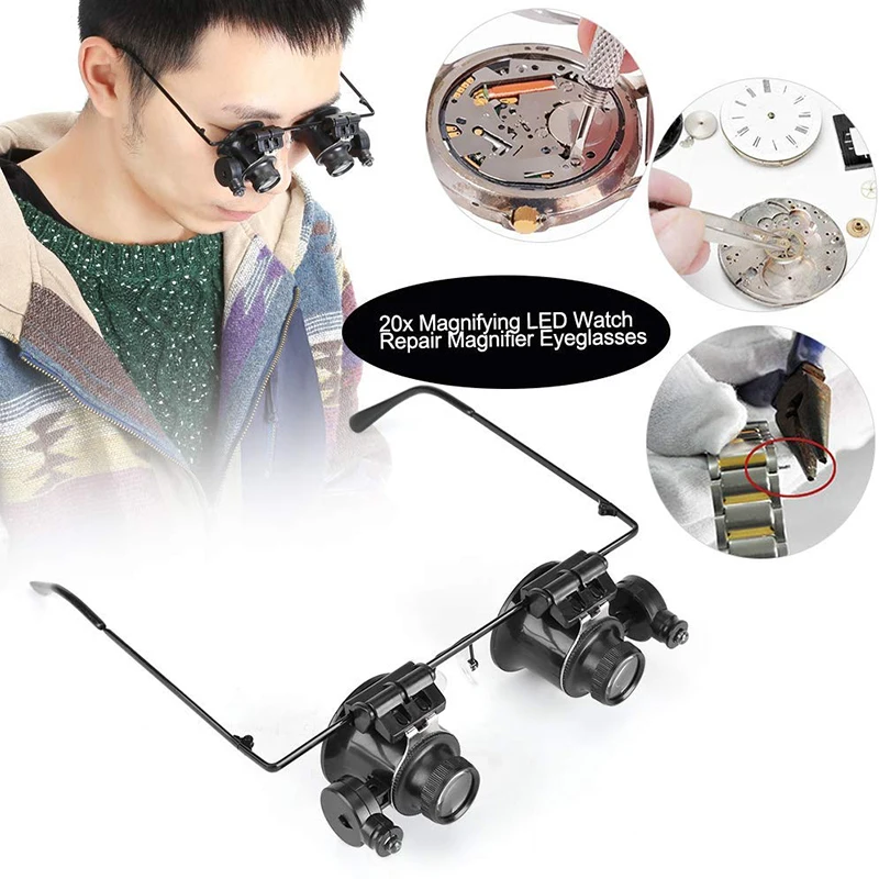 Увеличительное стекло с 2 светодиодный светильник s 20x головная повязка