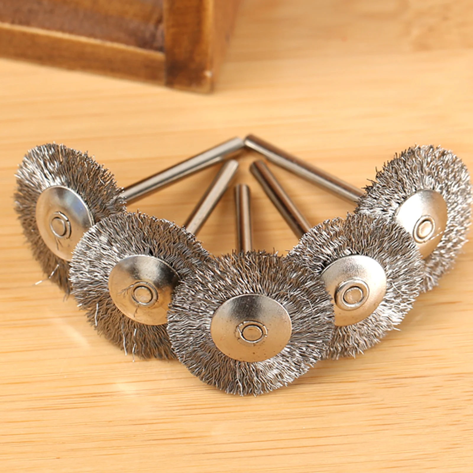 5Pcs 25mm Stainless Steel Wire Wheel Brushes Rotary Polish T