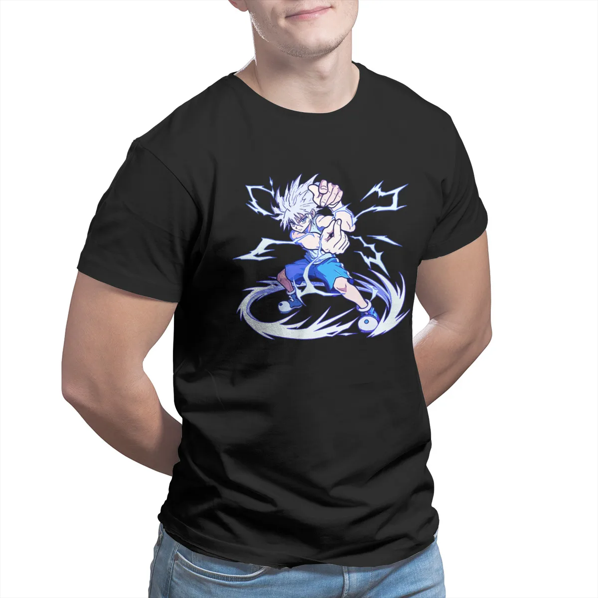 

Killua Zoldyck 100% Cotton Fashion Wholesale Clothes Kawaii Cool Mens Clothes 29088