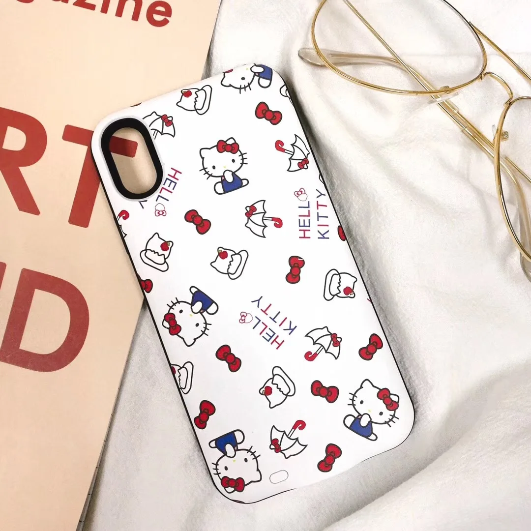 6000mAh зарядное устройство чехол для iphone x xs xr max 6plus 7plus зарядка мультфильм