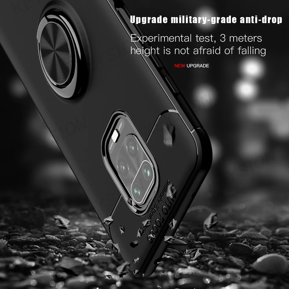 keysion metal ring case for redmi note 9s 9 pro 9a 9c 8 8t 7a k20 shockproof phone cover for xiaomi mi note 10 lite poco f2 pro free global shipping