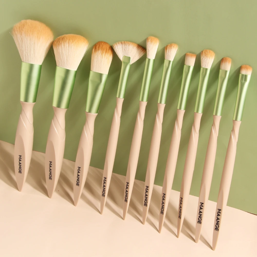 

MAANGE 15Pcs Makeup Brushes Set Nylon Hair Cosmetics Foundation Blending Blush Concealer Eye Shadow Powder Make Up brush Kit